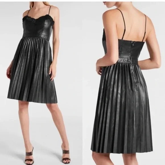 Express | Faux Leather Midi Dress | Size XS - Picture 1 of 6